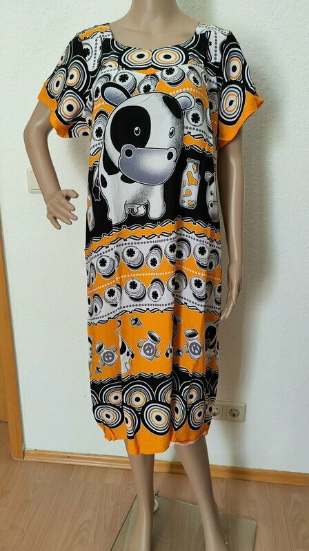 Baumwollkleid Baumwollkleid "Funny Cow", Gelb. Gr. 44/46