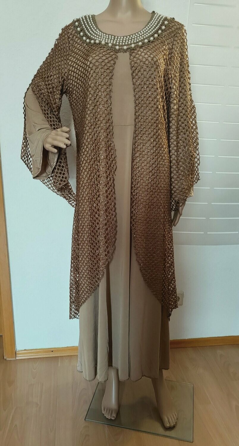 Abaya "Elisa". Beige. DE-Größe 42