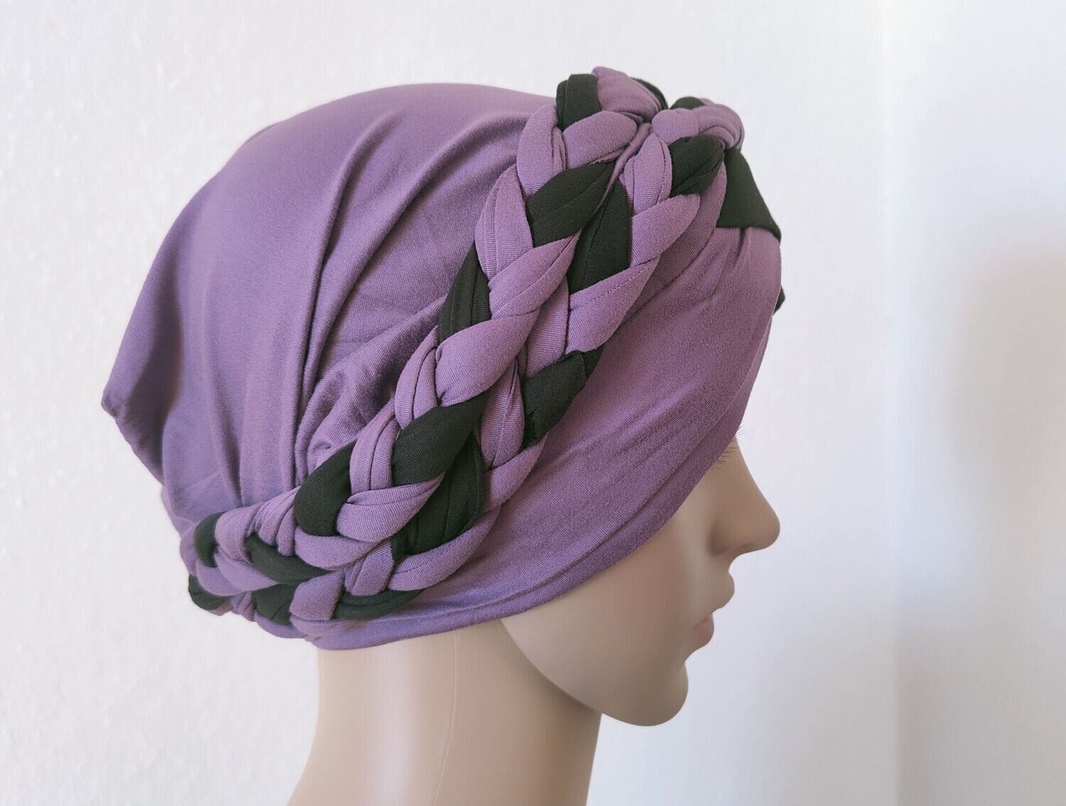 Turban "Guenivère" - Grün/Beige