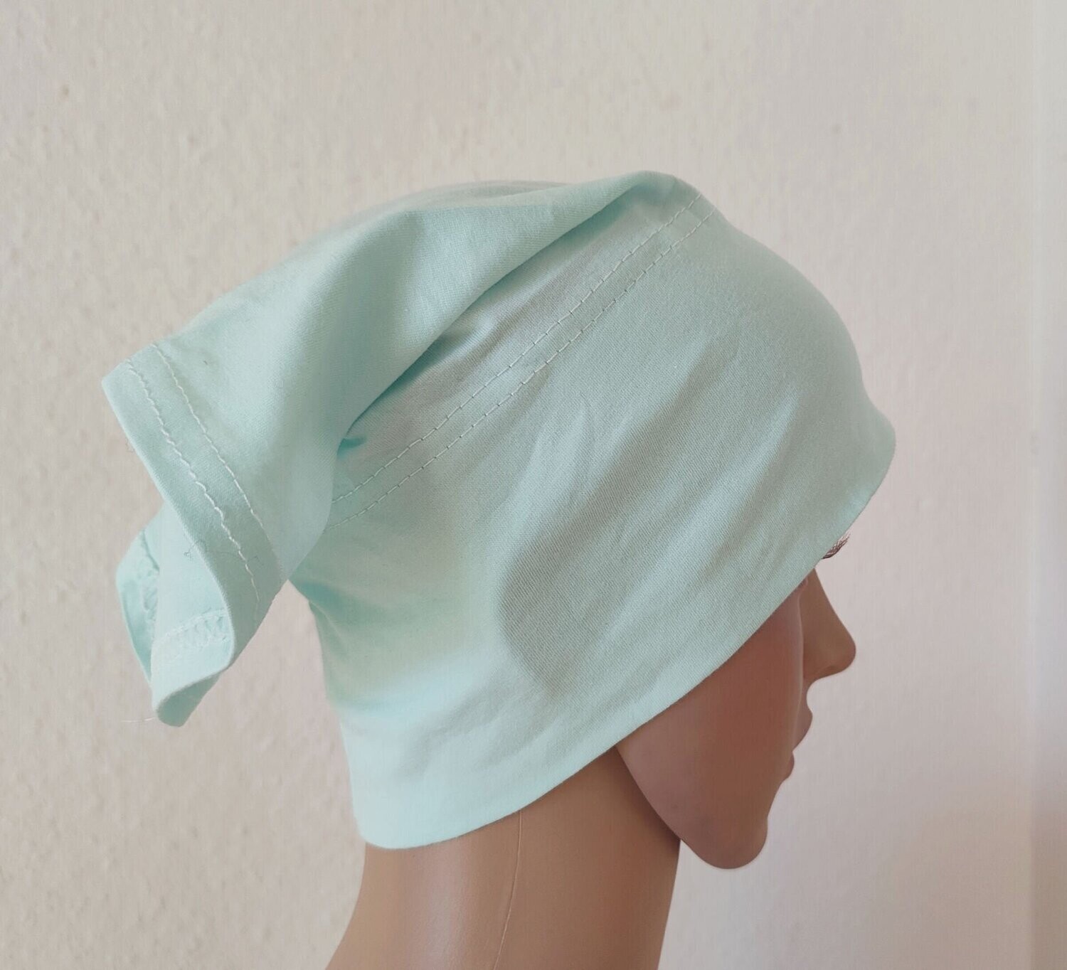 Schlauchbonnet - Farbe Weiß Mint