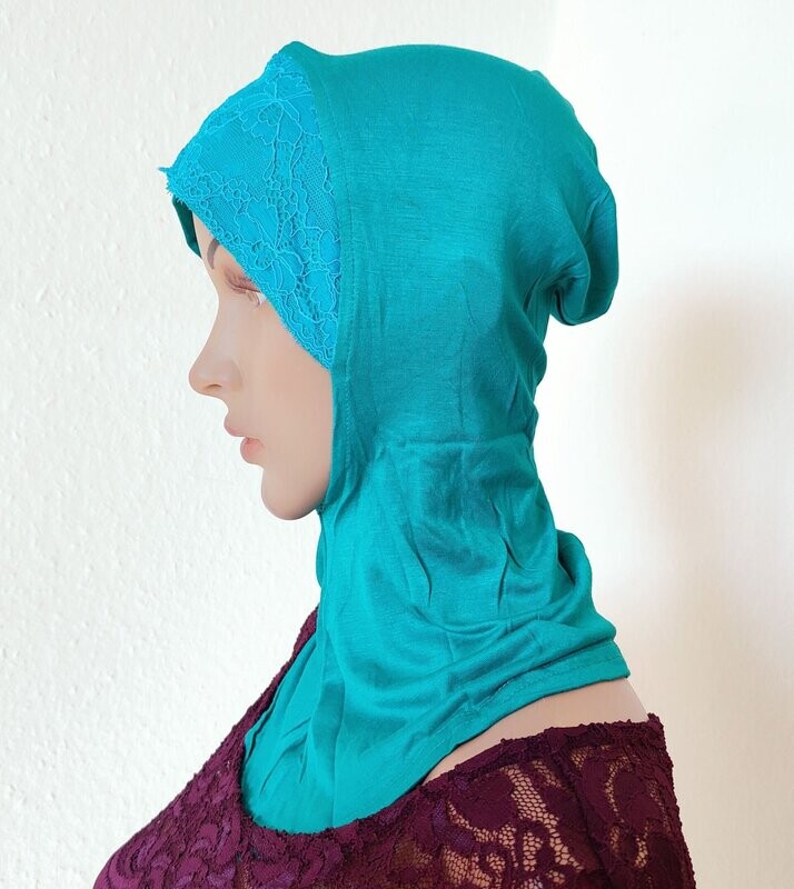 Ninja-Bonnet Spitze. Türkis