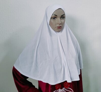 Amirahijab mit Kinnbedeckung - Weiß