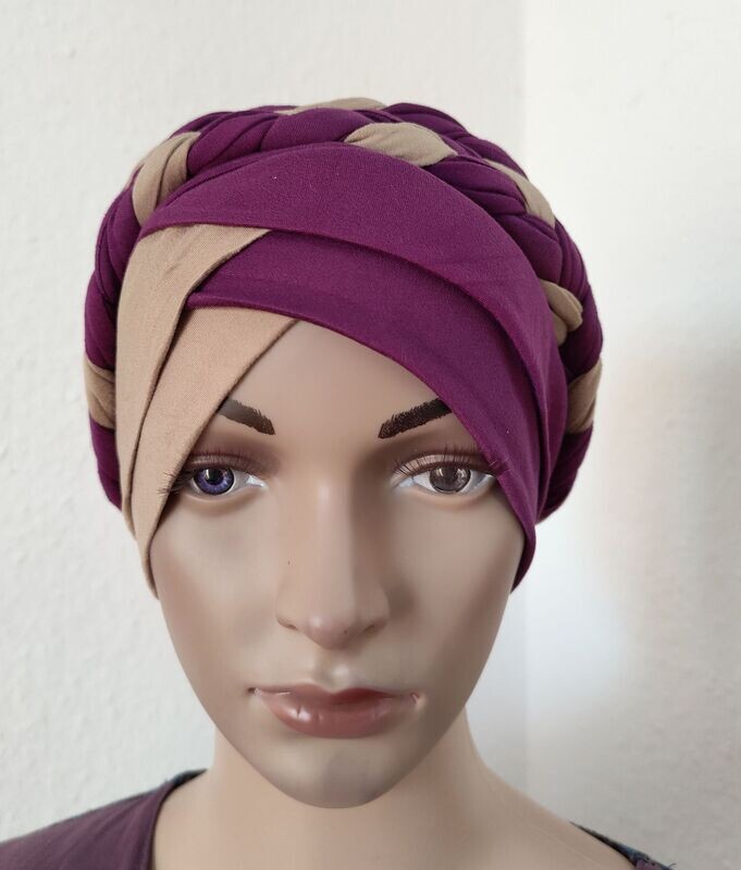 Turban "Guenivère" - Farbe Beere
