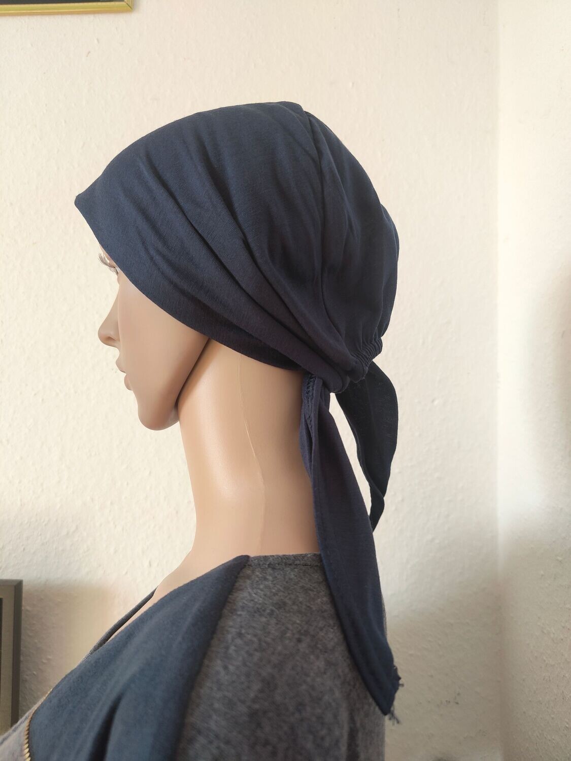 Bonnet zum Binden - Farbe Dunkelblau