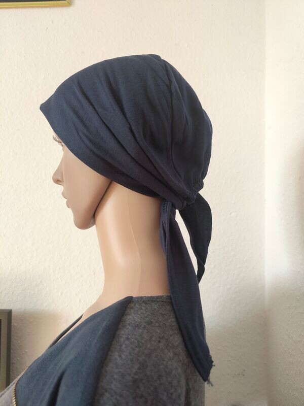 Bonnet zum Binden - Farbe Dunkelblau