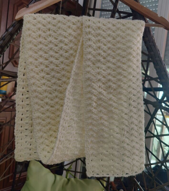 Schal "Fächer", Ivory lang