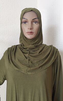 Abaya mit eingenähter Hijab, Gebetskleid. Bis Größe 44