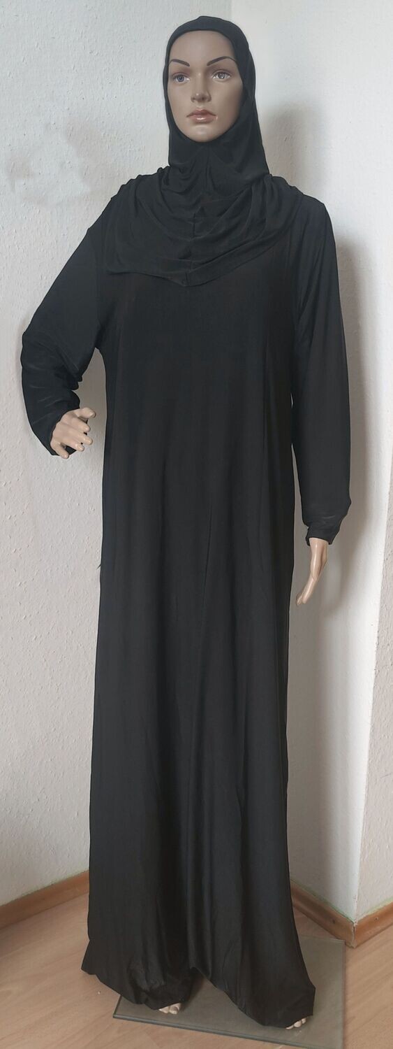 Gebetskleid, Abaya mit angenähter Hijab. Passt bis Gr. 44