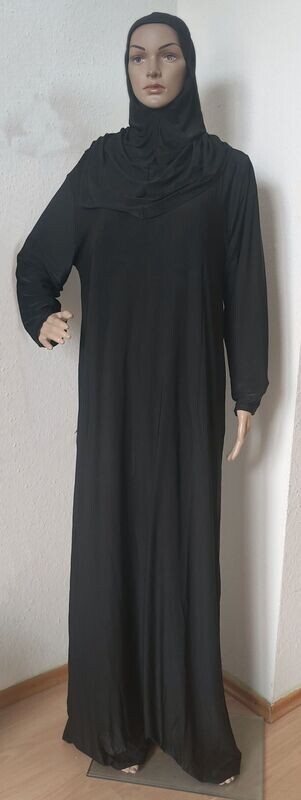 Gebetskleid, Abaya mit angenähter Hijab. Passt bis Gr. 44
