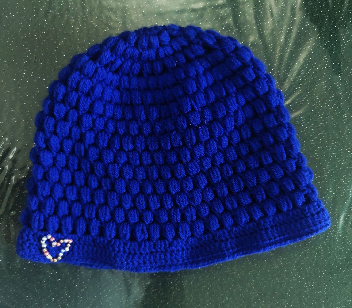 Gehäkelte Mütze - Royalblau Gehäkelte Mütze - Royalblau
