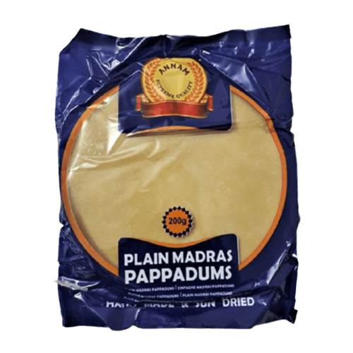 Plain Madras Pappadums 10cm