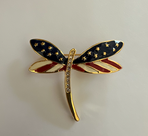 Dragon Fly Patriotic Pin