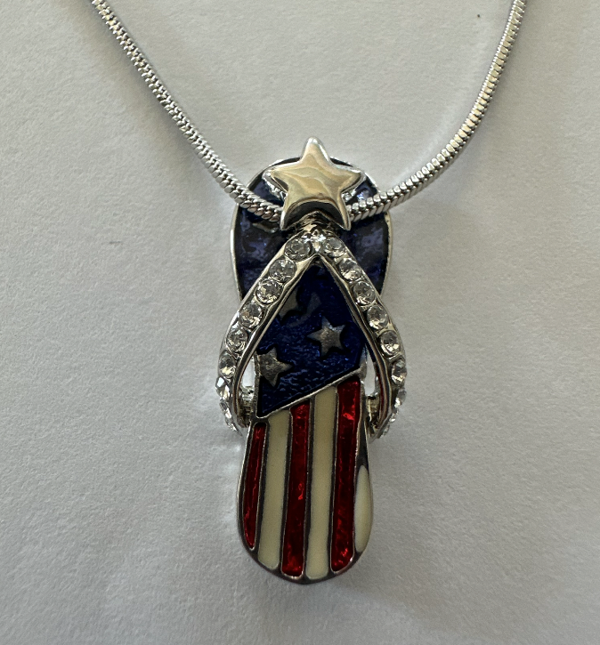 Patriotic American Flag Flip Flop Pendant