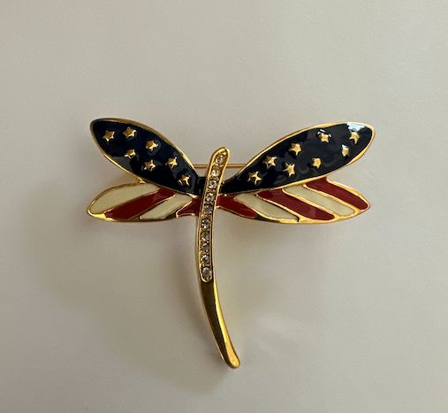 Dragon Fly Patriotic Pin