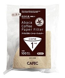 ABACA Cone Filter 1 Cup B 100 sheets