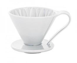 ARITA Porcelain Flower Dripper 4 Cups Ivory White