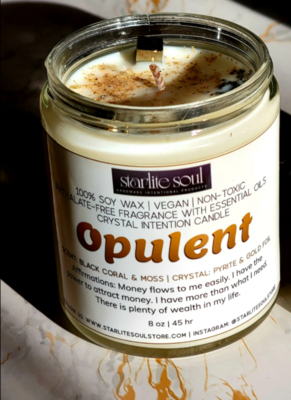 OPULENT Intention Candle, RARE Pyrite