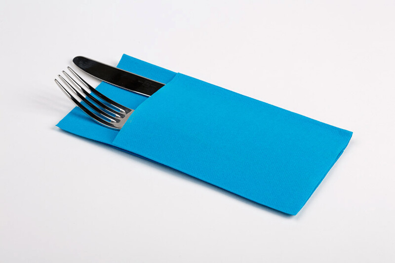 Servilleta Punta Punta canguro color liso. Caja 960 und. AZUL TURQUESA