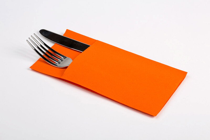 Servilleta Punta Punta canguro color liso. Caja 960 und. NARANJA