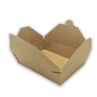 Envase ecológico cartón kraft comida para llevar 1400cc. Caja 200 unidades