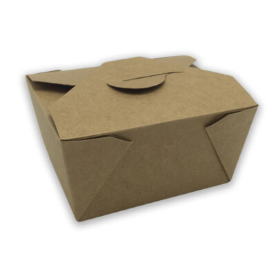 Envase ecológico cartón kraft comida para llevar 750cc. Caja 450 unidades