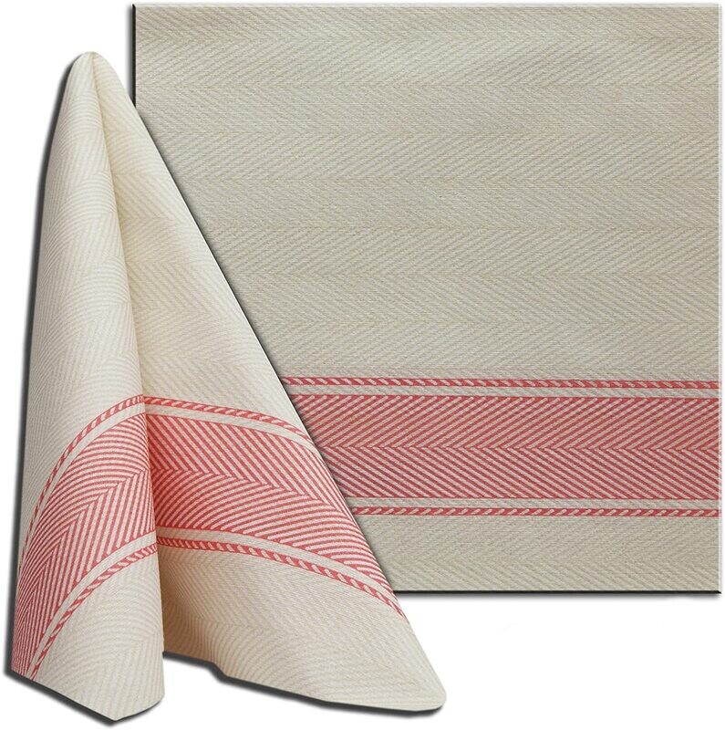 Servilleta tela desechable 40x40 cm. Caja 600 unidades. KITCHEN ROJO