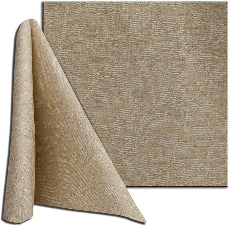 Servilleta tela desechable 40x40 cm. Caja 600 unidades. FLORA CREMA