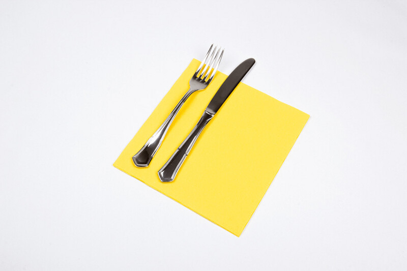 Servilleta de papel PUNTA PUNTA 40x40 cm. Caja 1200 servilletas. AMARILLO
