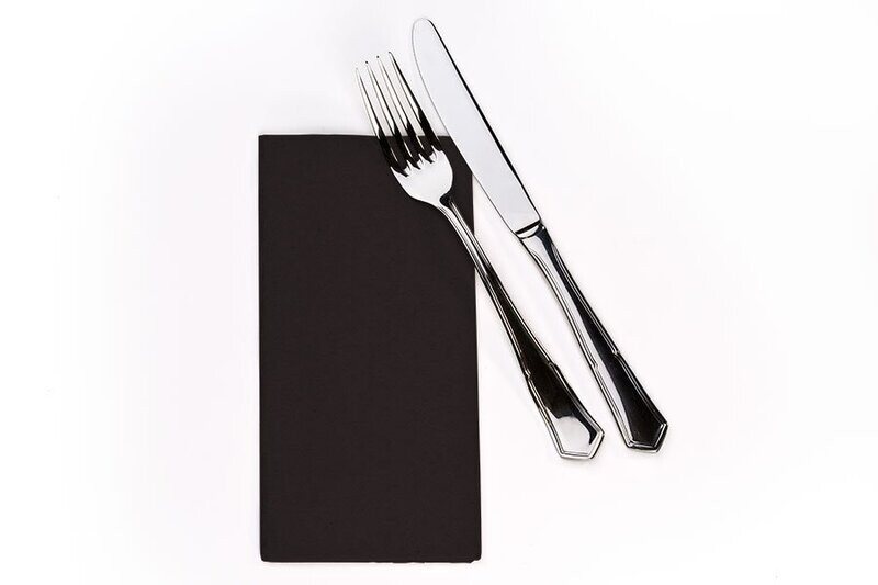 Servilleta de papel tisú 2 capas MICRO 40x40 cm color Plegado 1/8 . Caja 2160 servilletas. NEGRO