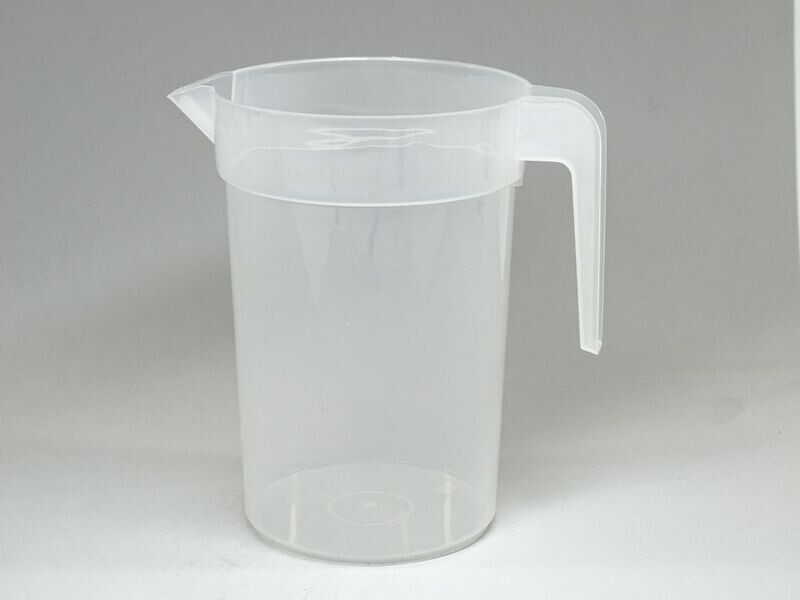 Jarra LITRO 1000 cc plástico PP Flex REUTILIZABLE 20 lavados. Caja 120 vasos.