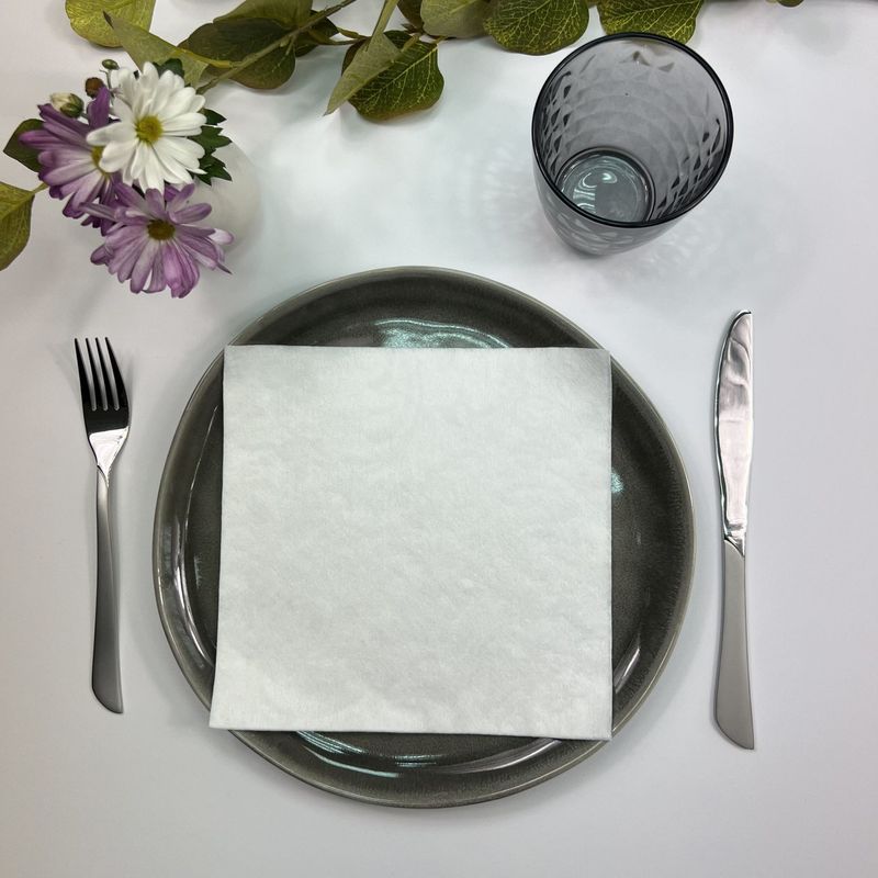 Servilleta tela desechable 40x40 cm. Caja 1.000 u. GIRASOL BLANCO