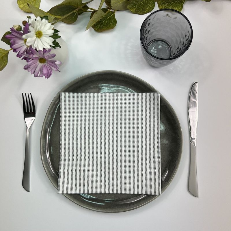 Servilleta tela desechable 40x40 cm. Caja 600 u. RAYAS NEGRO