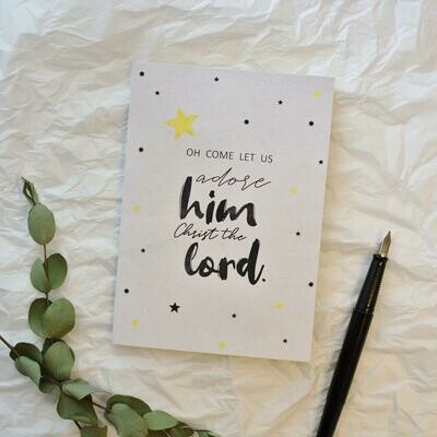Weihnachtskarte "adore him"