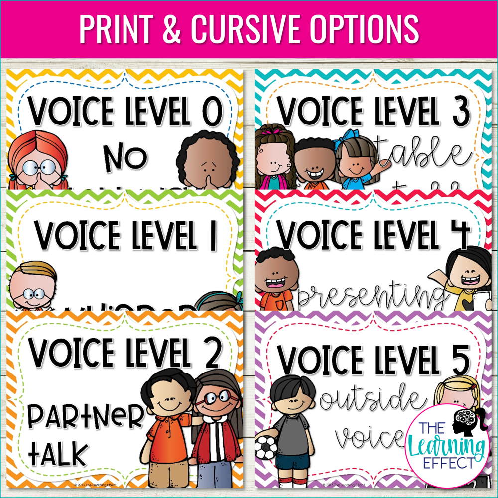 Voice Level Chart For Elementary Classrooms Shop The Learning Effect Voice Level Chart For Elementary Classrooms Shop The Learning Effect