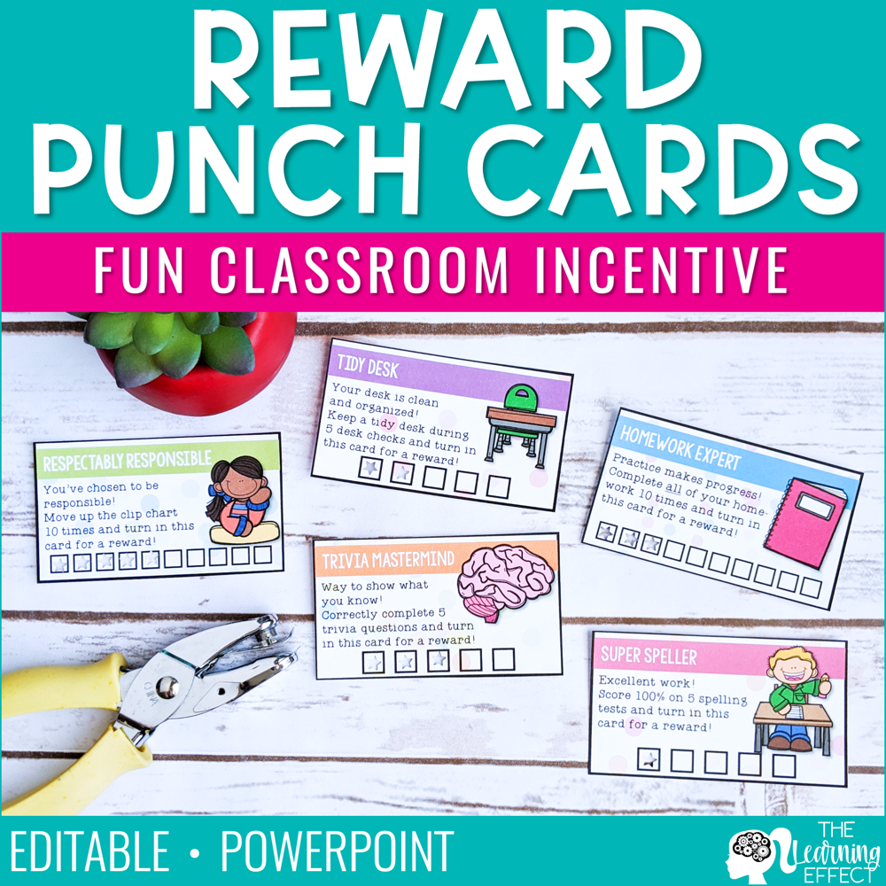 Reward Punch Cards for Elementary Classrooms