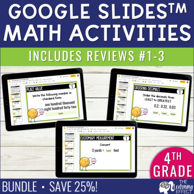 4th Grade Math Review #1-3 Google Slides | End of Year BUNDLE 4th Grade Math Review #1-3 Google Slides | End of Year BUNDLE