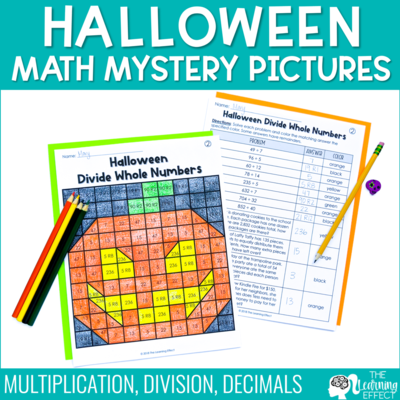 halloween math mystery pictures activity shop the learning effect