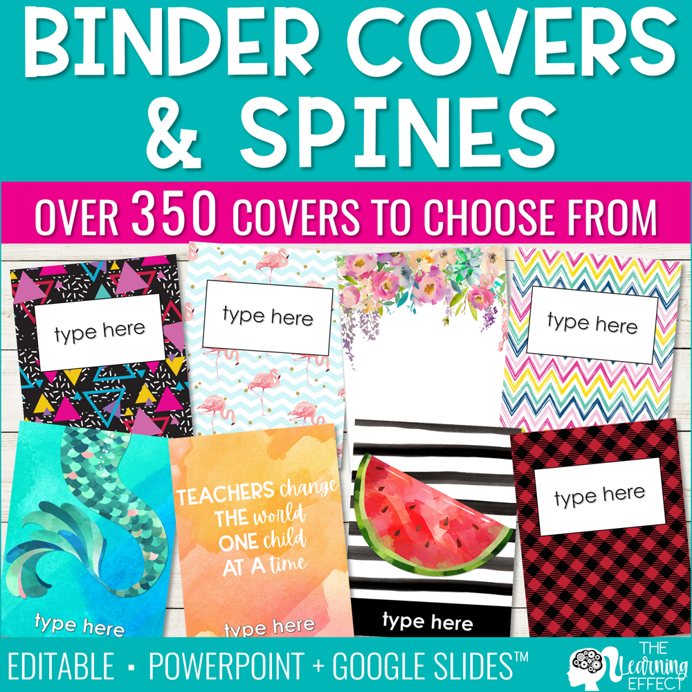 Editable Binder Covers And Spines Shop The Learning Effect