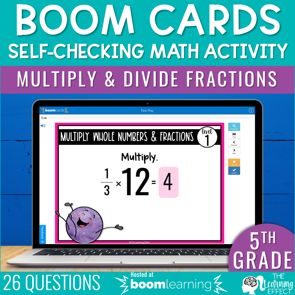 Multiply and Divide Fractions Boom Cards | 5th Grade Digital Math Activity