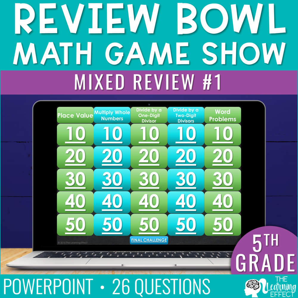 5th Grade Math Review #1 Game Show End of Year