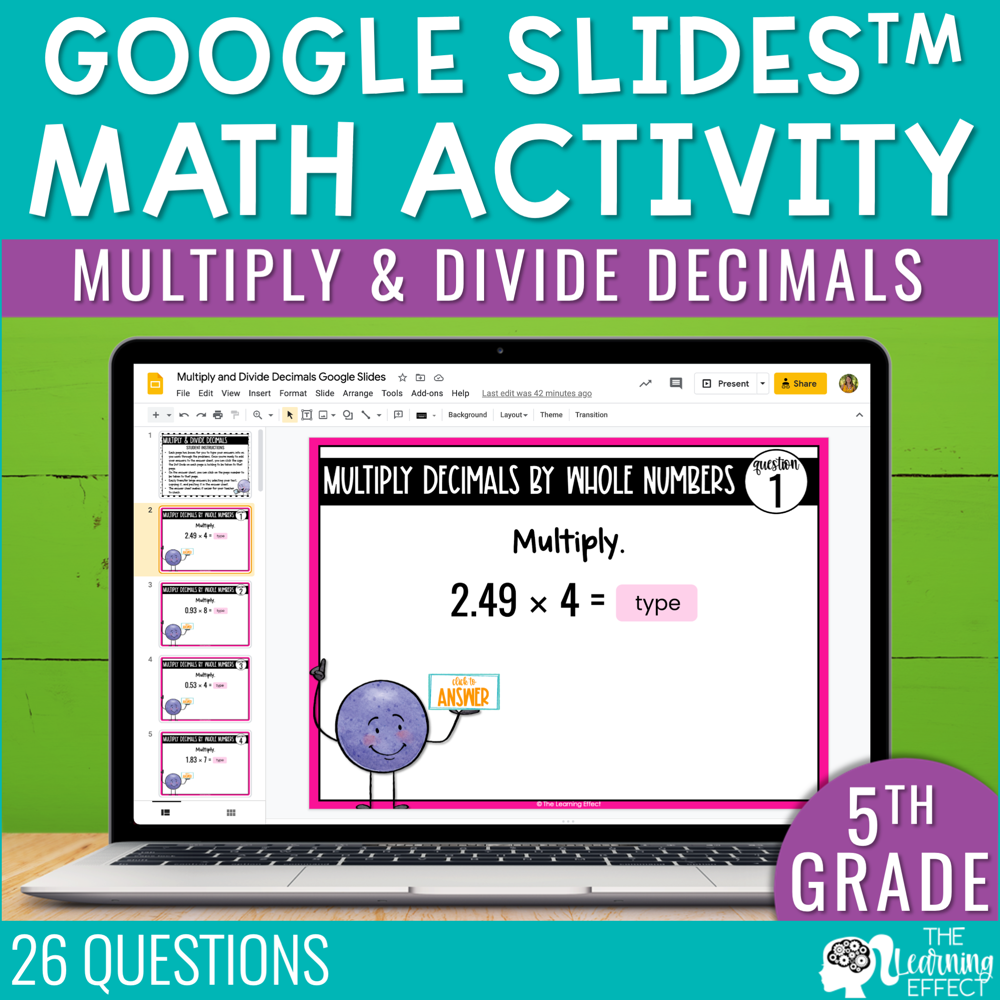 Multiply and Divide Decimals Google Slides | 5th Grade Digital Math Activity