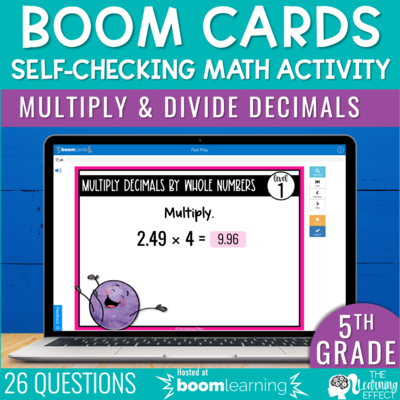 Multiply and Divide Decimals Boom Cards | 5th Grade