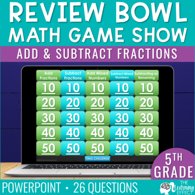 Add and Subtract Fractions Game Show | 5th Grade Math