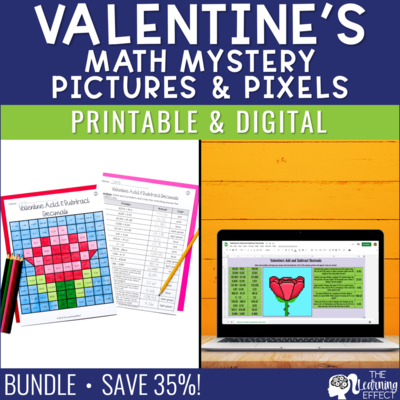 Valentine's Math Mystery Pictures and Pixel Art BUNDLE Valentine's Math Mystery Pictures and Pixel Art BUNDLE