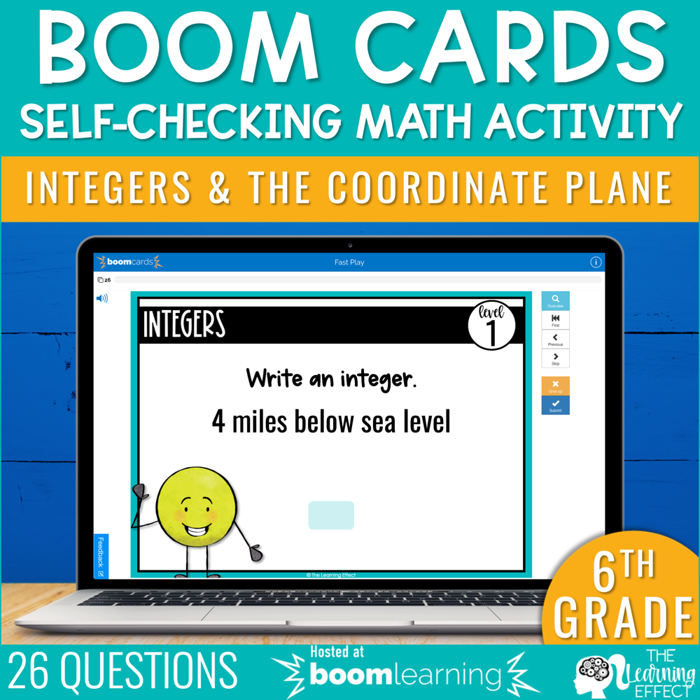 Integers and the Coordinate Plane Boom Cards | 6th Grade Digital Math Activity