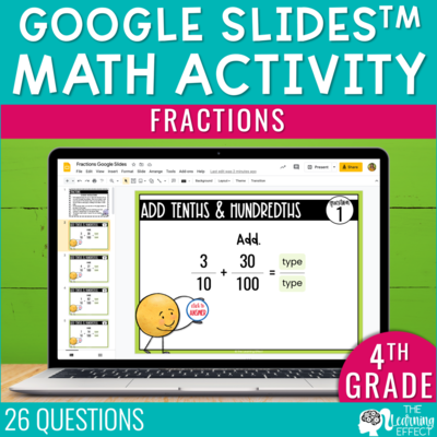 Fractions Google Slides | 4th Grade Digital Math Activity Fractions Google Slides | 4th Grade Digital Math Activity