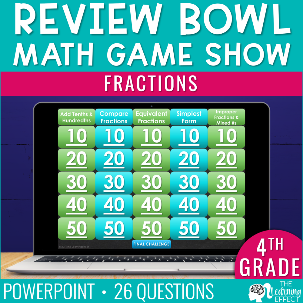 Fractions Game Show | 4th Grade Math