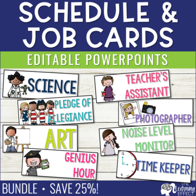 Schedule Cards and Classroom Jobs Editable BUNDLE Schedule Cards and Classroom Jobs Editable BUNDLE