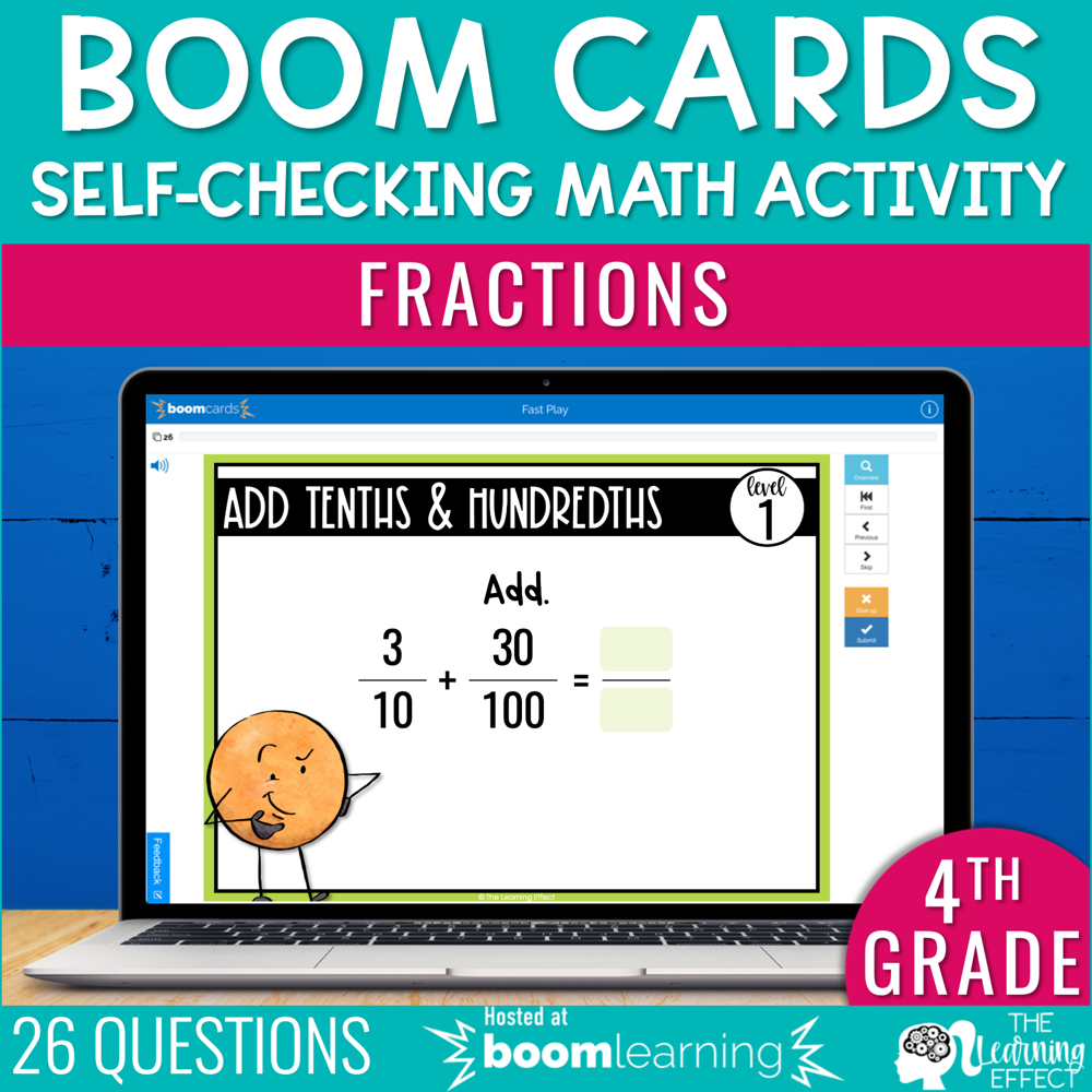 Fractions Boom Cards | 4th Grade Digital Math Activity