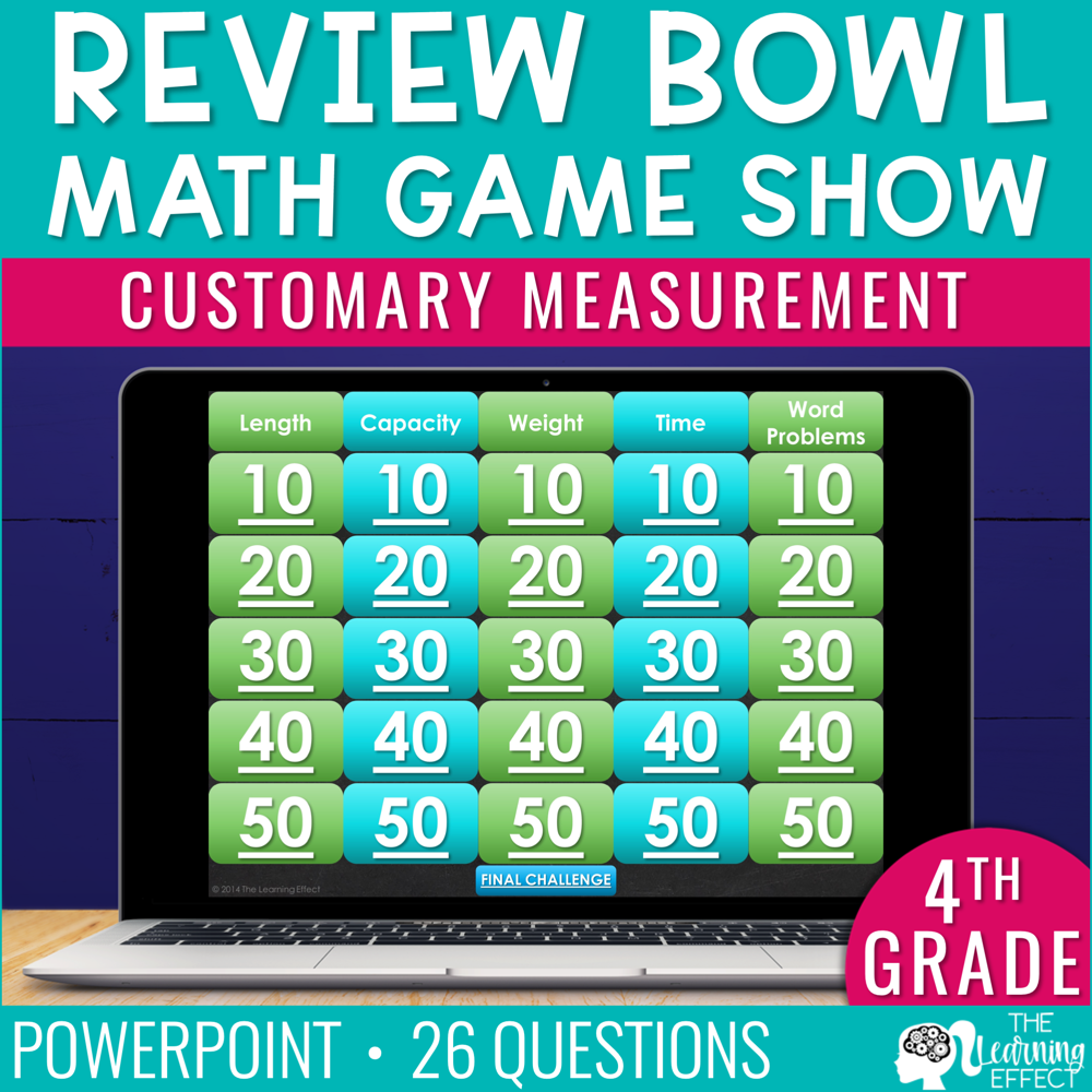 Customary Measurement Game Show | 4th Grade Math